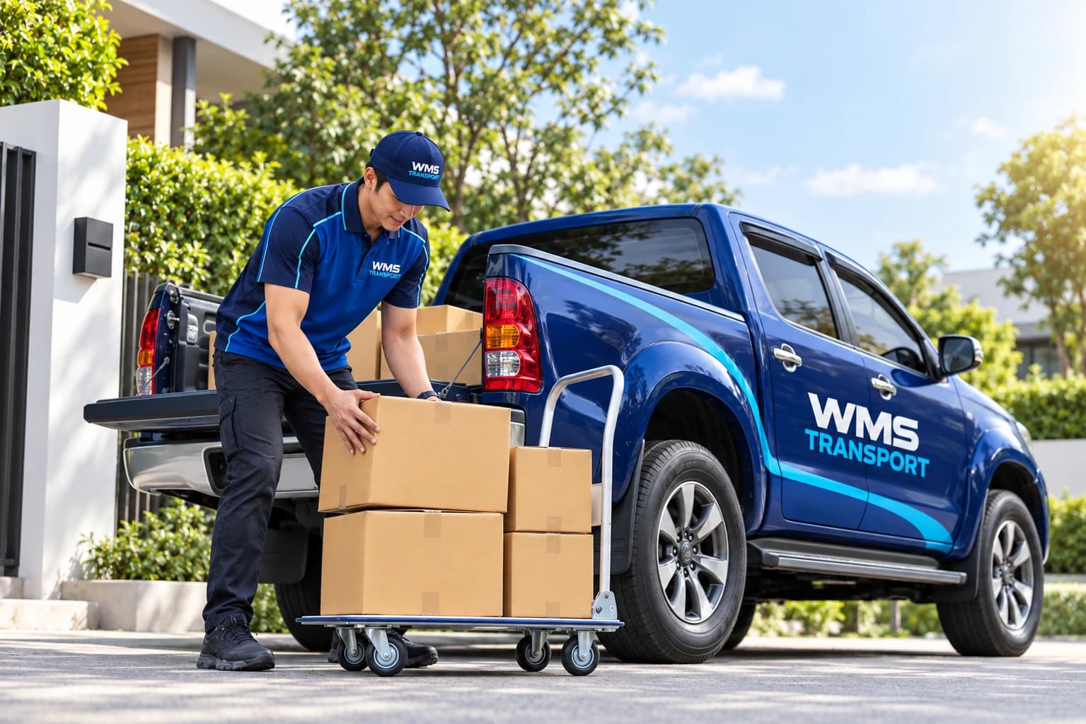 รถกระบะตู้ทึบรับจ้าง WMS Transport ทีมงานขนย้ายบ้าน ขนส่งมอเตอร์ไซค์ จุดจอดสมุทรสาคร
